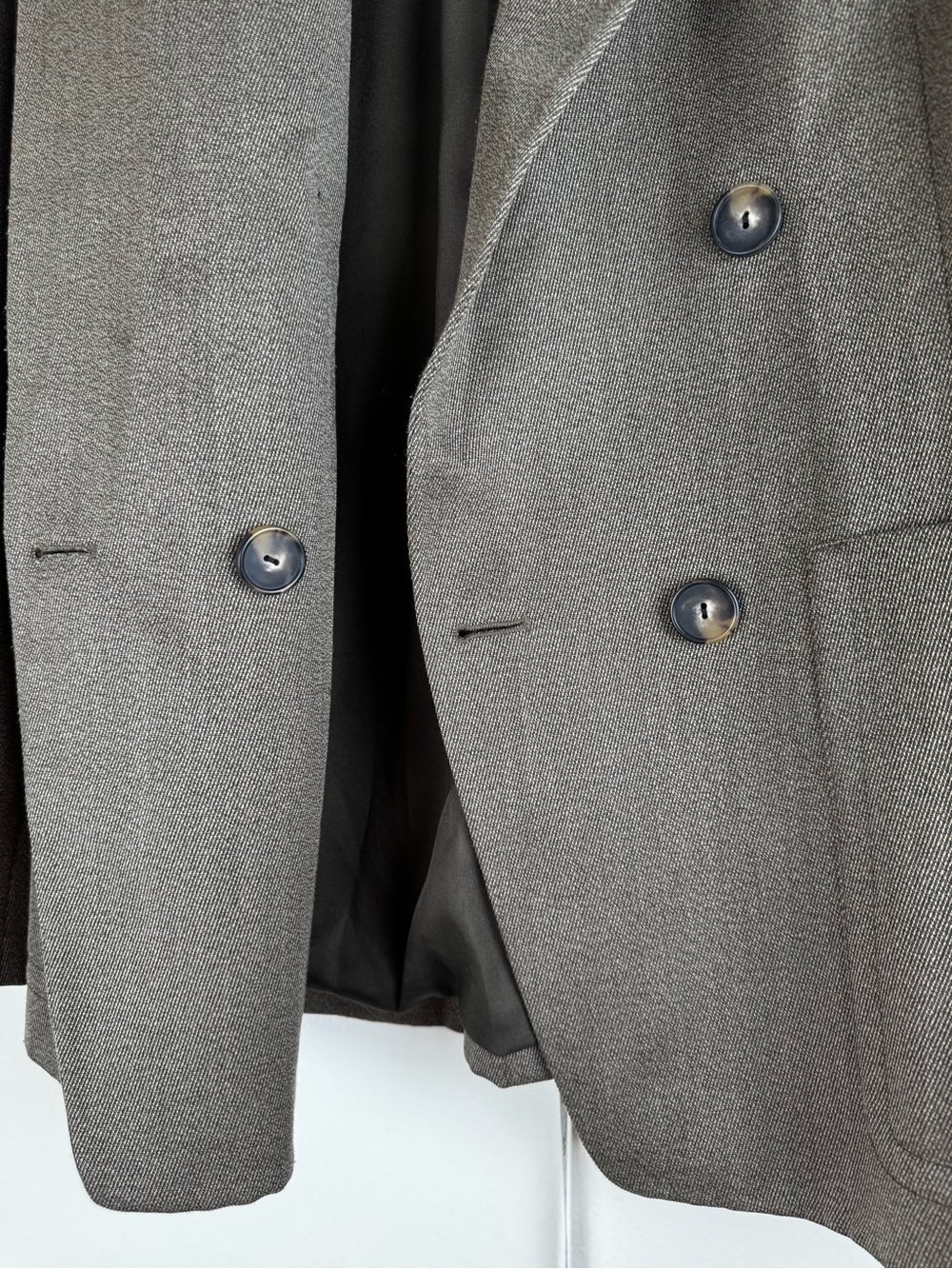 Vince Wool Blend Double Breasted Oversized Blazer Taupe Brown Size 8 - Picture 13 of 16